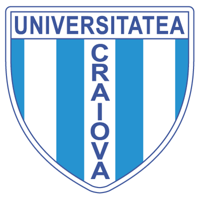 Stema Universității Craiova în dungi alb-albastre