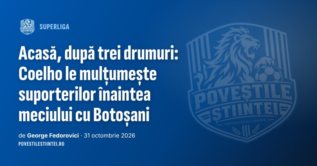 Acasă, după trei drumuri: Coelho le mulțumește suporterilor înaintea meciului cu Botoșani